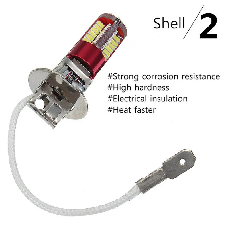 2x H3 3014 57-smd 12 V 10 W 6000 k 1500LM яркие белые светодиодные Автомобильные противотуманные лампы