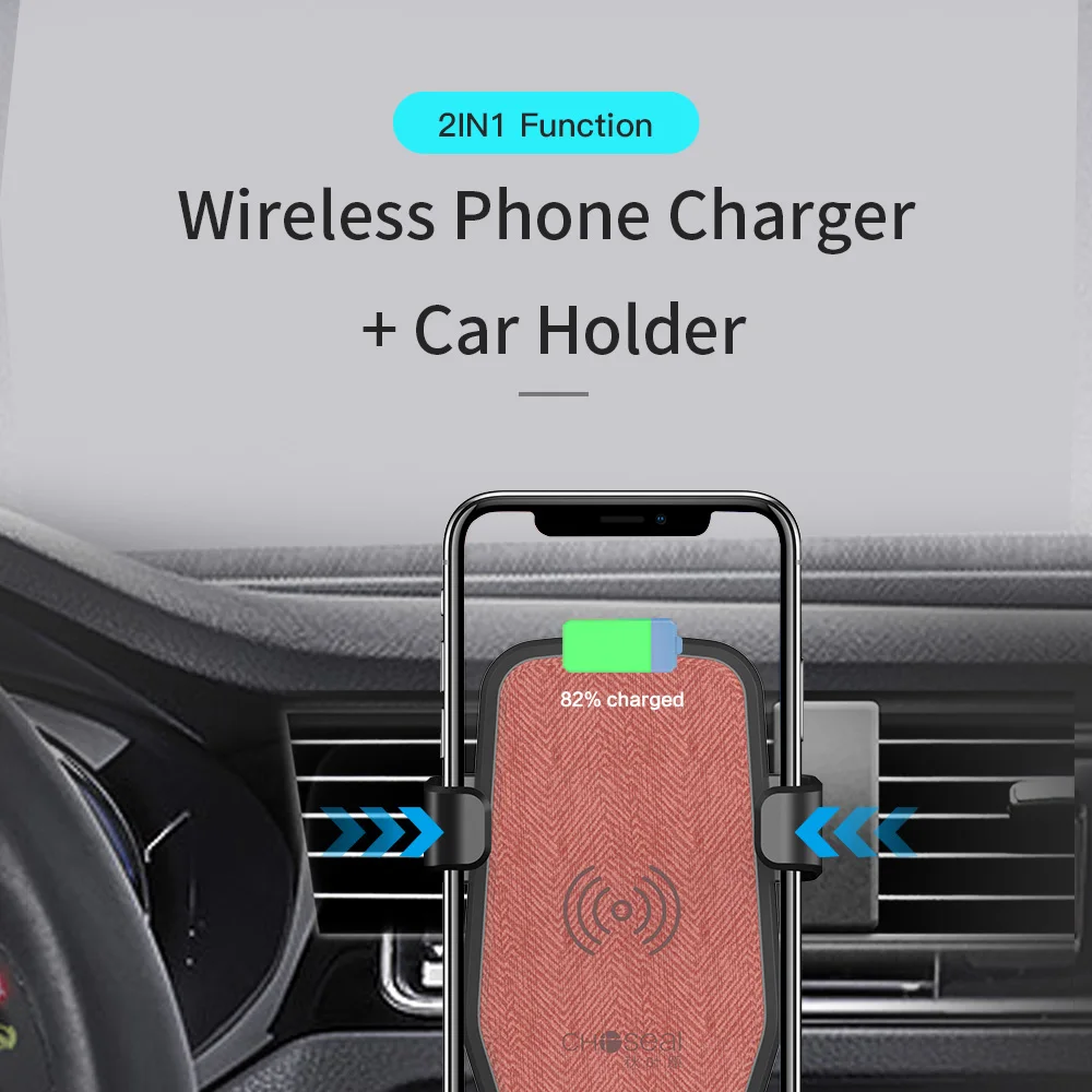 CHOSEAL 10 Вт Qi автомобильное беспроводное зарядное устройство для iPhone Xs XR X8 Быстрое