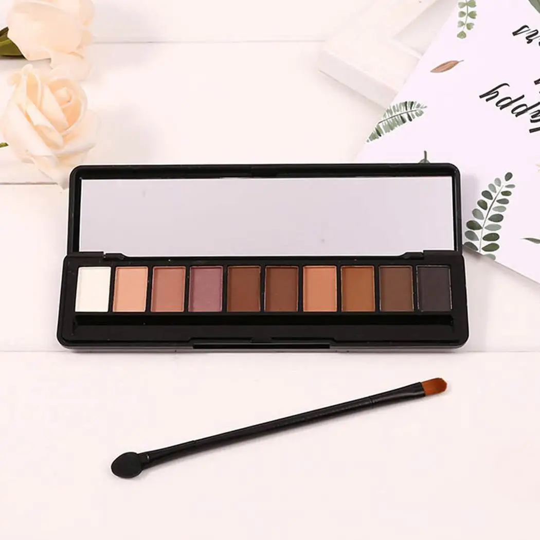 Новый макияж Красота Shimmer Matte Eye Pastic Shadow 10 палитра цветов с двухсторонней 15 г