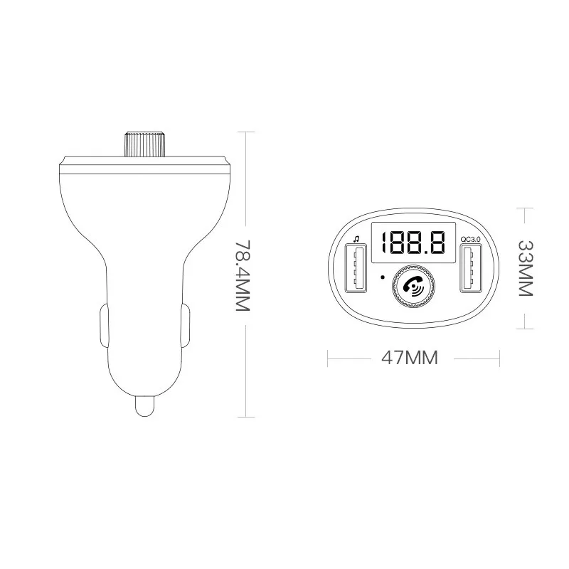 Автомобиль Bluetooth Mp3 плеер QC3.0 Usb fm передатчик Автомобильная электроника Handfree авто