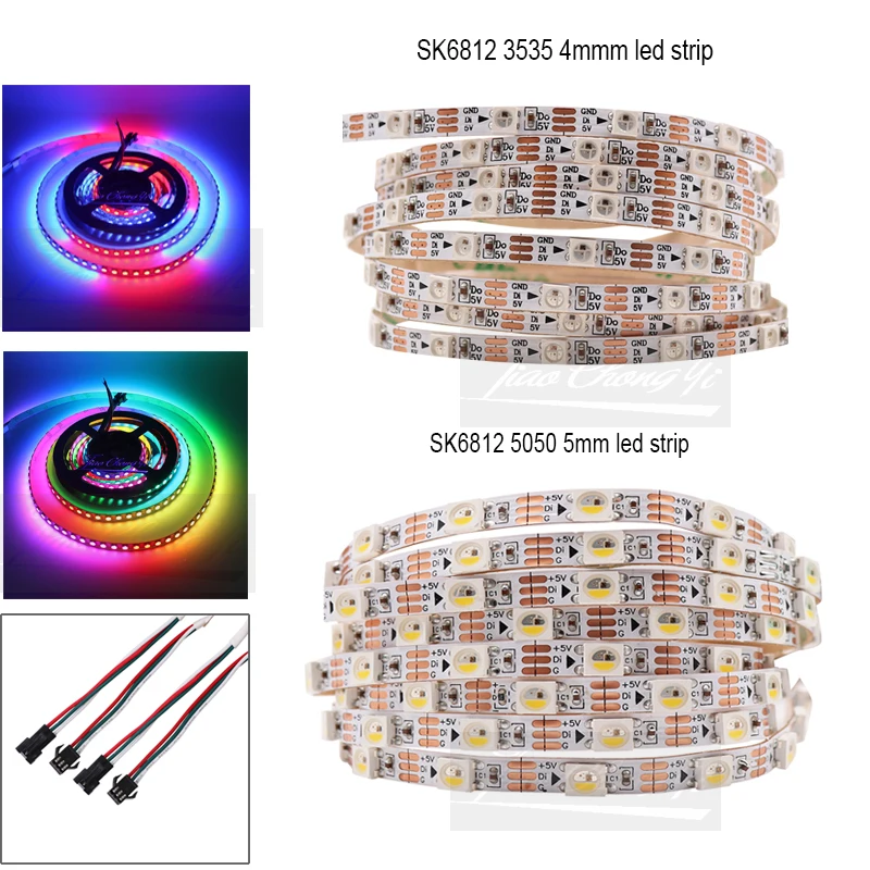 Светодиодная Пиксельная лента SK6812 3535 светодиодов/4 мм ширина 5050 светодиодов/5 с SMD