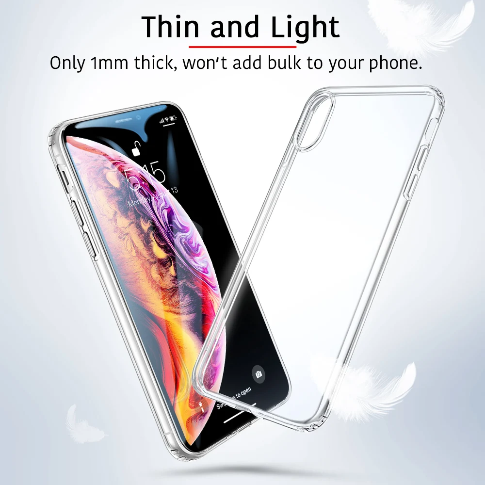 KISSCASE HD Clear Phone Case For iPhone X XS Max XR 7 8 6S 6 5S Plus Soft TPU Cases 5 SE Back Cover |