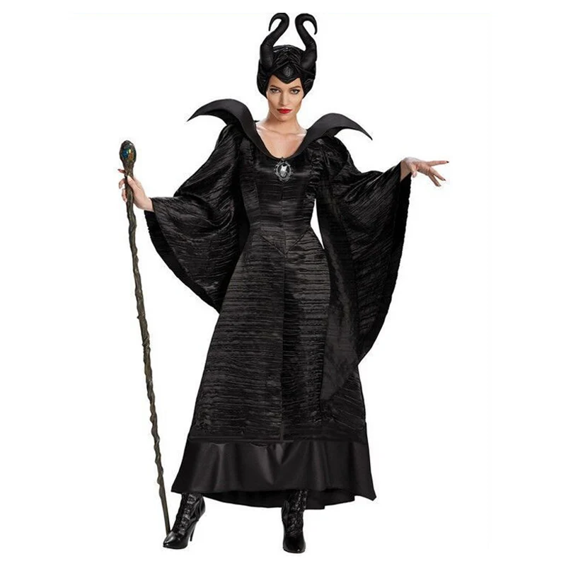 Маскарадный костюм Maleficent для взрослых нарядное платье со злом рогами ведьмы