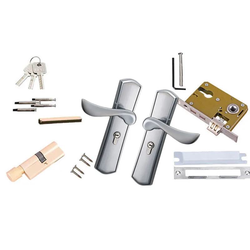 Новый простой сплав раздвижной дверной замок ручка Keyed защелка для двери