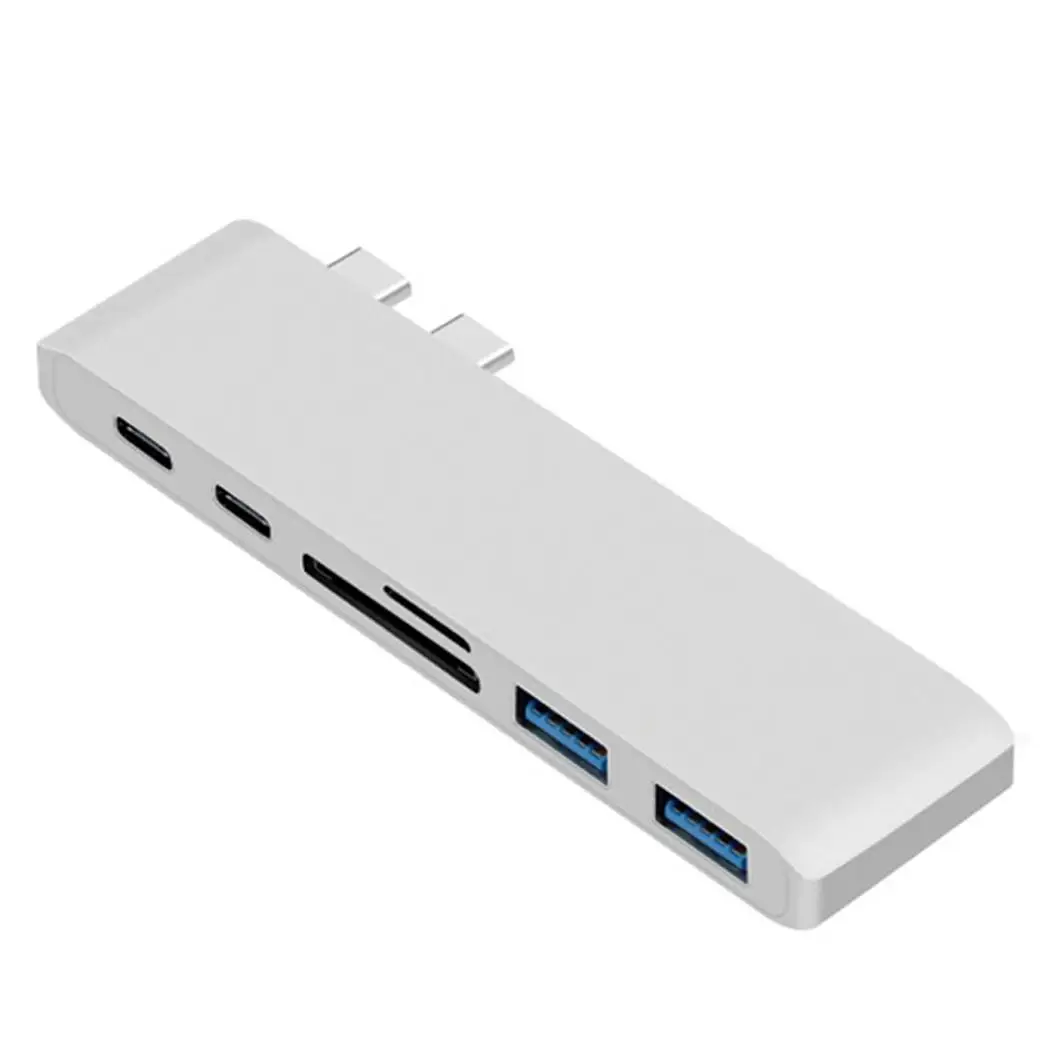 6 in1 USB C концентратор двойной адаптер многопортовое кард ридер зарядка PD для MacBook