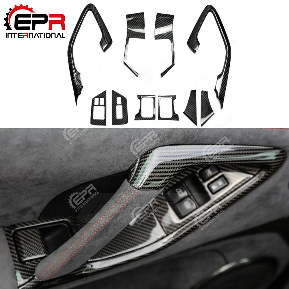 Внутренняя отделка двери из углеродного волокна для R35 GTR CBA DBA (LHD) 10 шт. блестящая