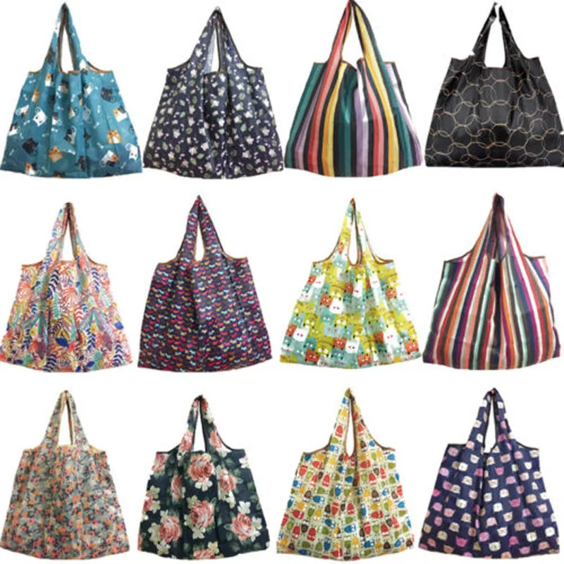 Большая многоразовая складная сумка для покупок сумка-тоут через плечо пляжная