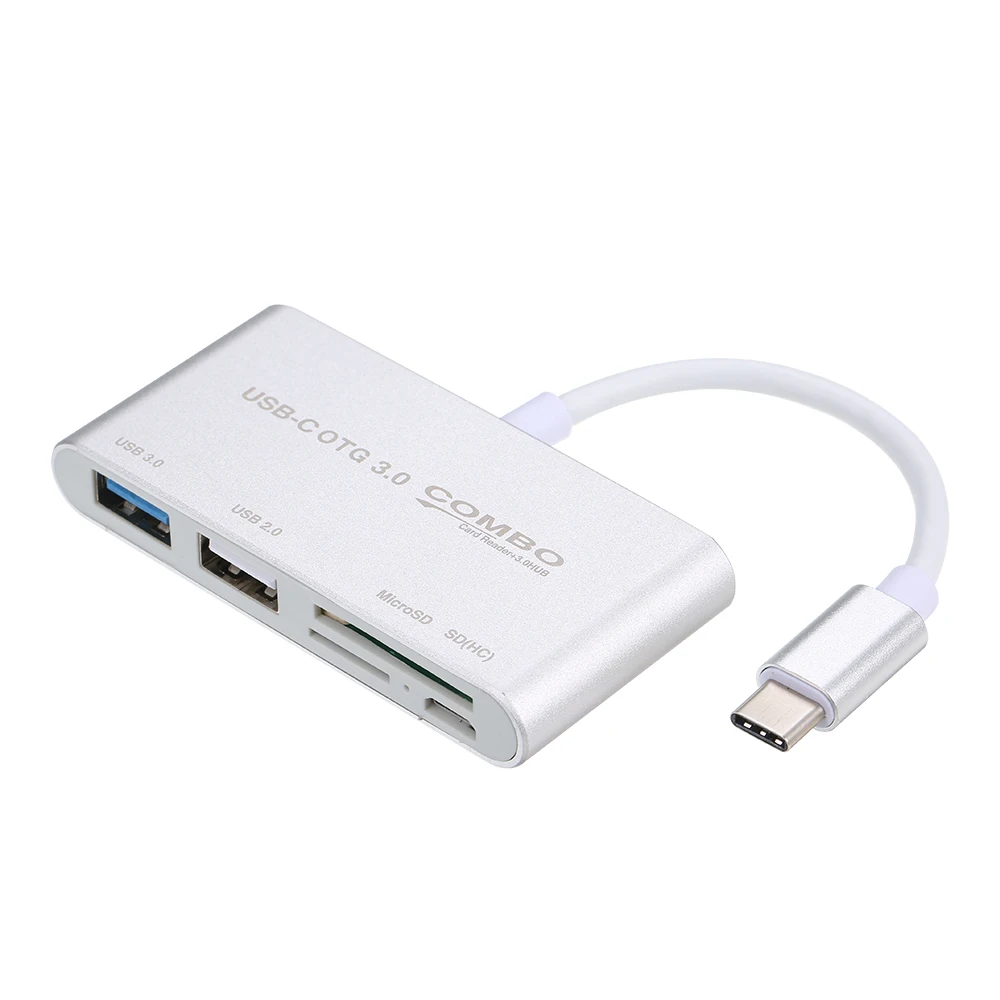 Концентратор USB C 3 1 Type с кардридером 5 в концентратор Type-c OTG комбинированный 0