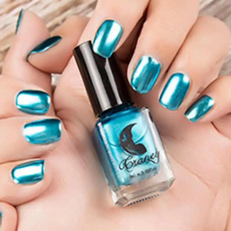 6 ml Hot Nail Art Makeup Cosmetics Waterproof Matel Varnish Oil Metallic Effect Silver Mirror Fingernail Polish 7 colors | Красота и