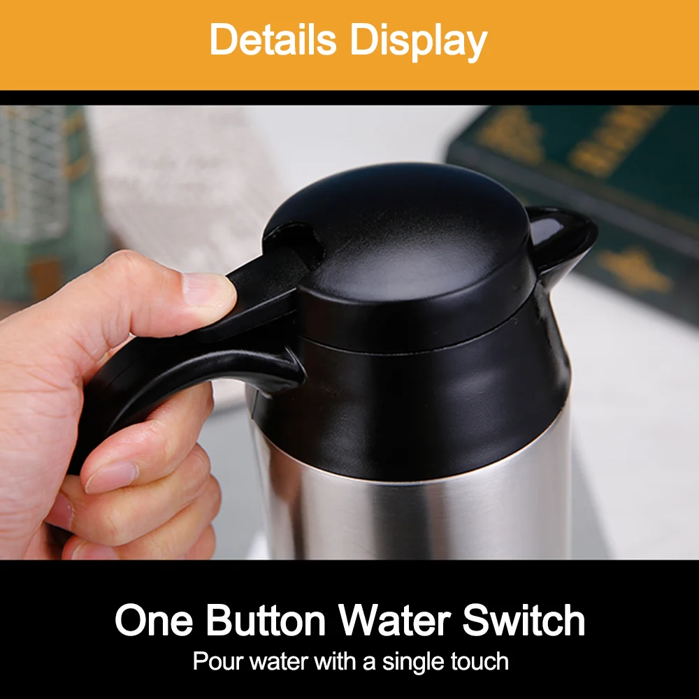 24 В Автомобильный Электрический чайник из нержавеющей стали 750 мл чашка с