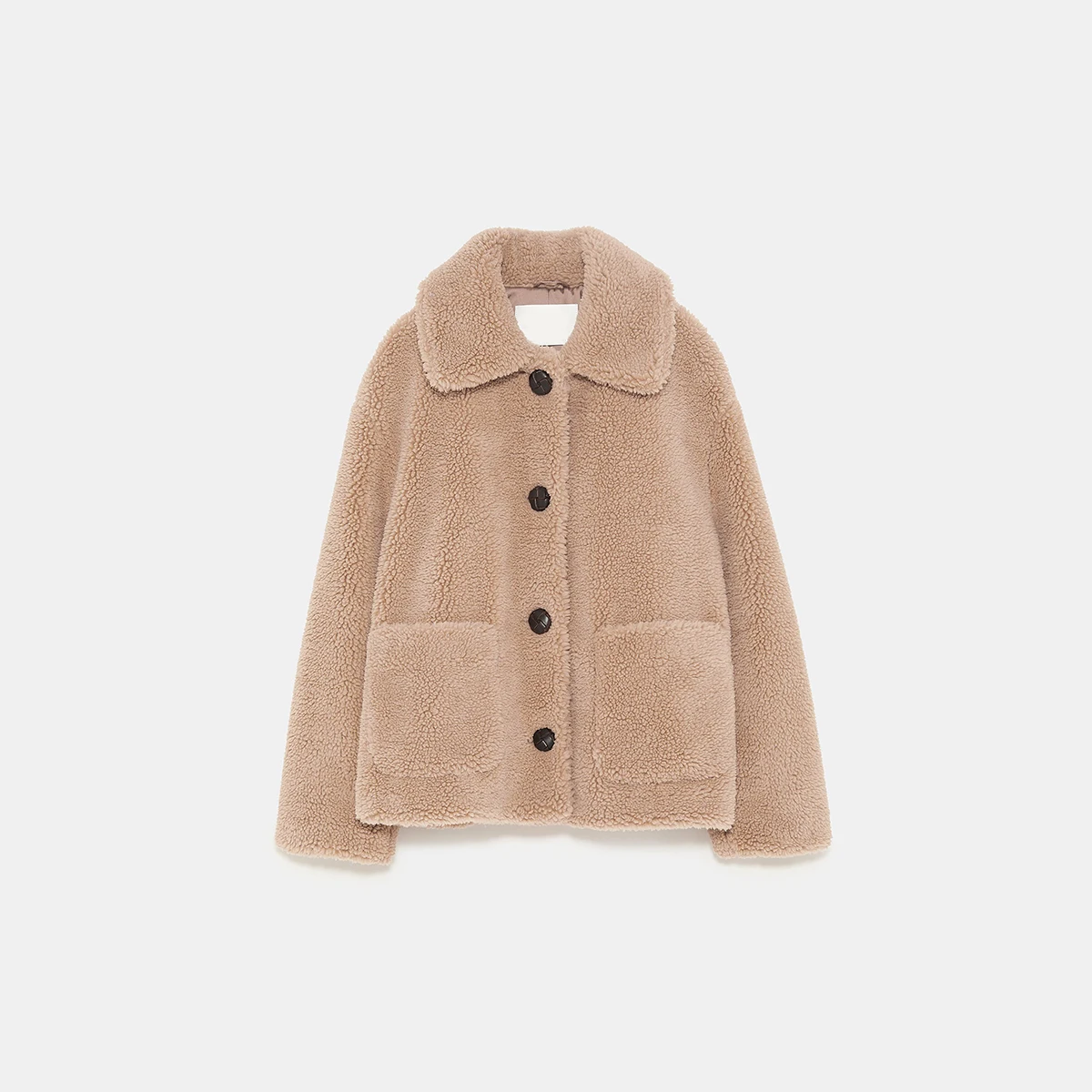 HDY haoduoyi Lapel Single-breasted Double Patch Pocket Autumn And Winter Thick Imitation Fur Sweet Girl Jacket | Женская одежда