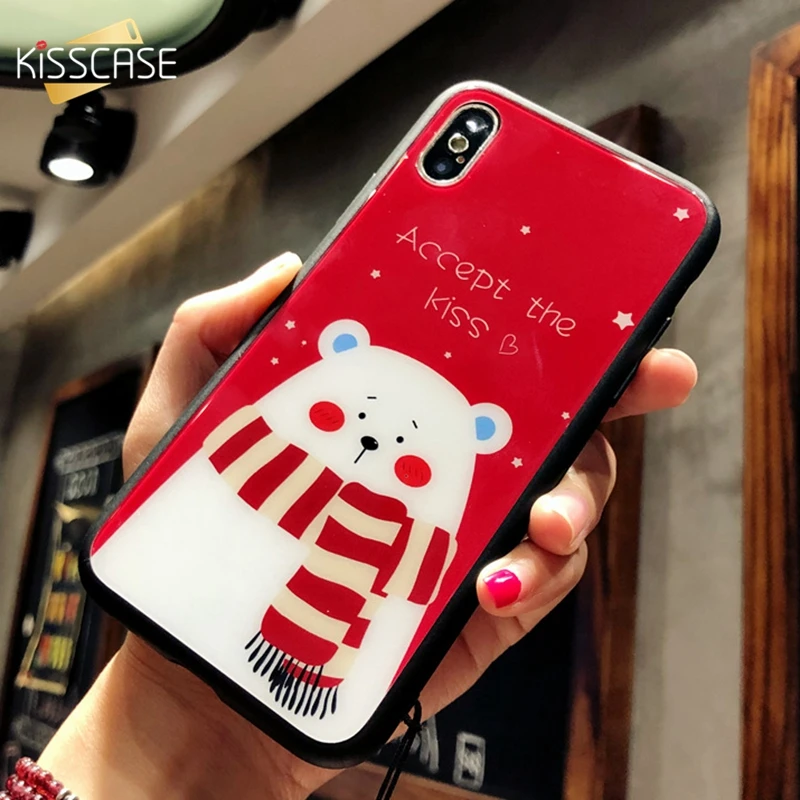 Модные чехлы KISSCASE из закаленного стекла для iPhone XR XS Max 6s 7 8 чехол Plus с блестками |