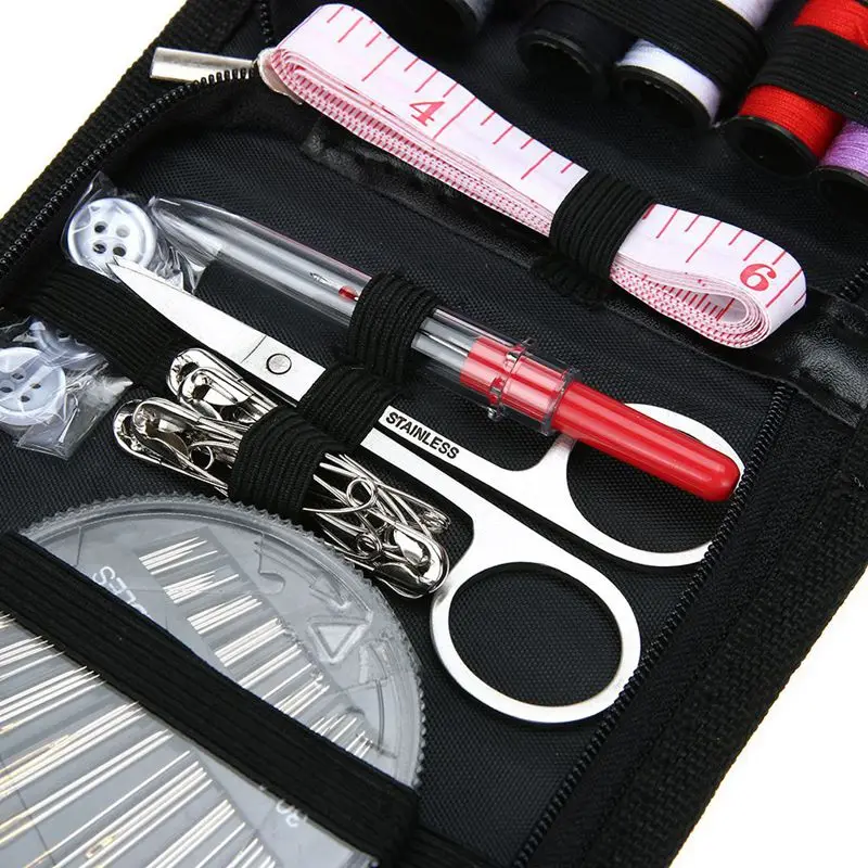 70PCS/Set Multifunction Sewing Box Thread Stitches Needles Tools Kit Cloth Buttons Craft Scissor Travel Case | Дом и сад