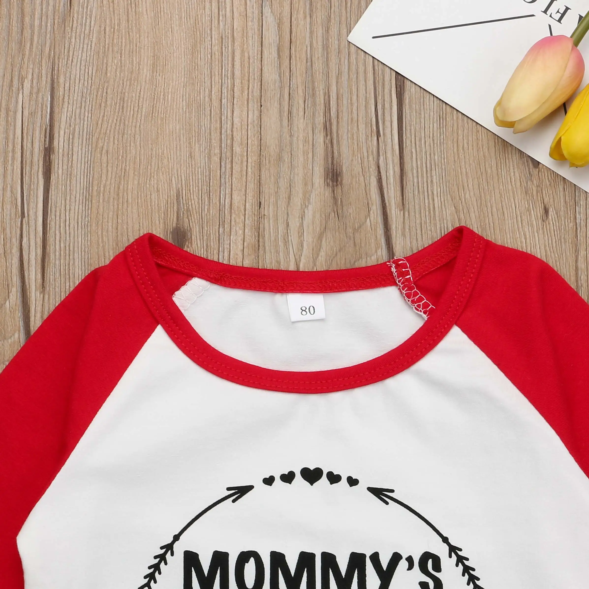 Топы для новорожденных девочек футболка на День святого Валентина с длинными