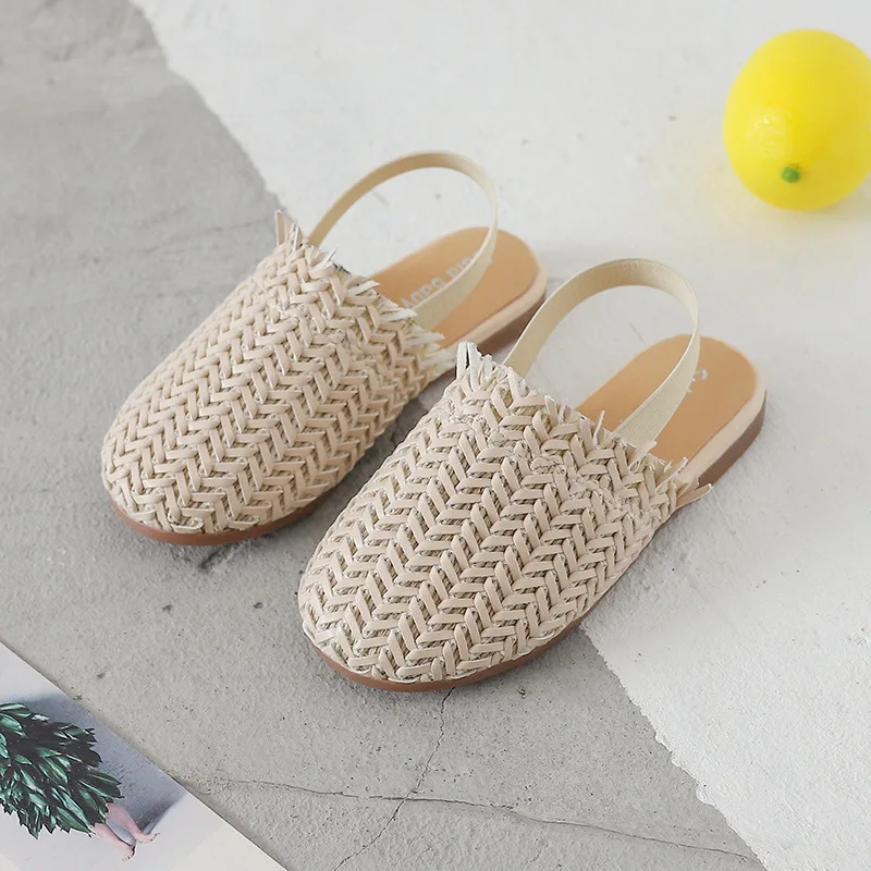 2019 летние новые модные детские плетеные маленькие сандалии нескользящая детская
