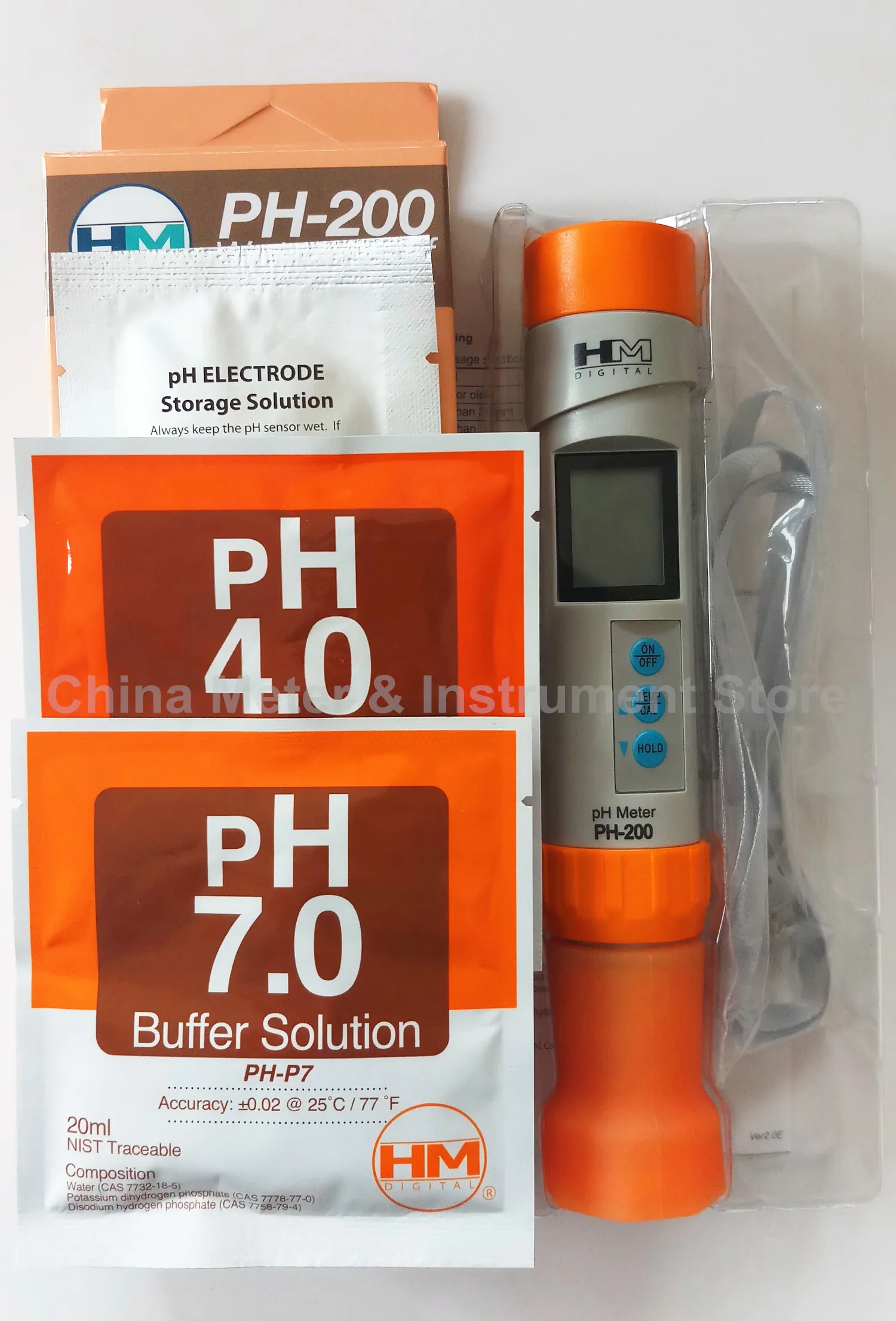 HM Digital 10pcs/lot PH-200 Water-proof pH and Temperature Meter with Automatic Calibration Datahold | Инструменты