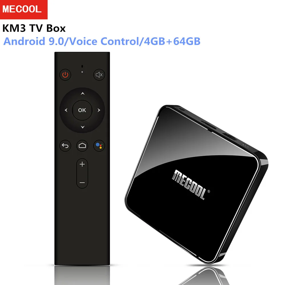 MECOOL KM3 Android 9 0 ТВ Box Amlogic S905X2 4 Гб Оперативная память 64 Встроенная голос Управление 2