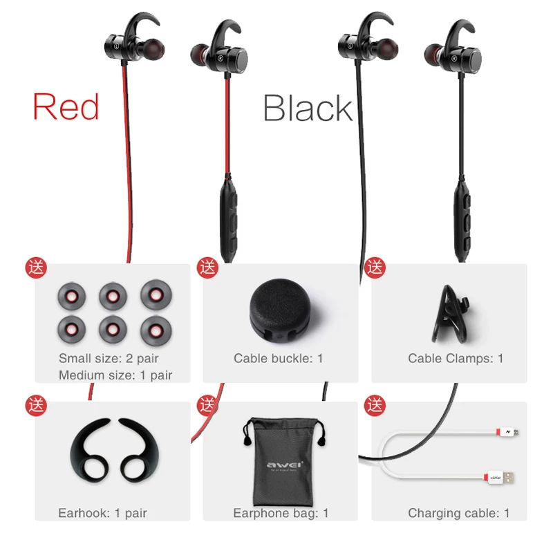 Bluetooth наушники AWEI A920BLS беспроводные с басами Спортивная гарнитура Casque 10h