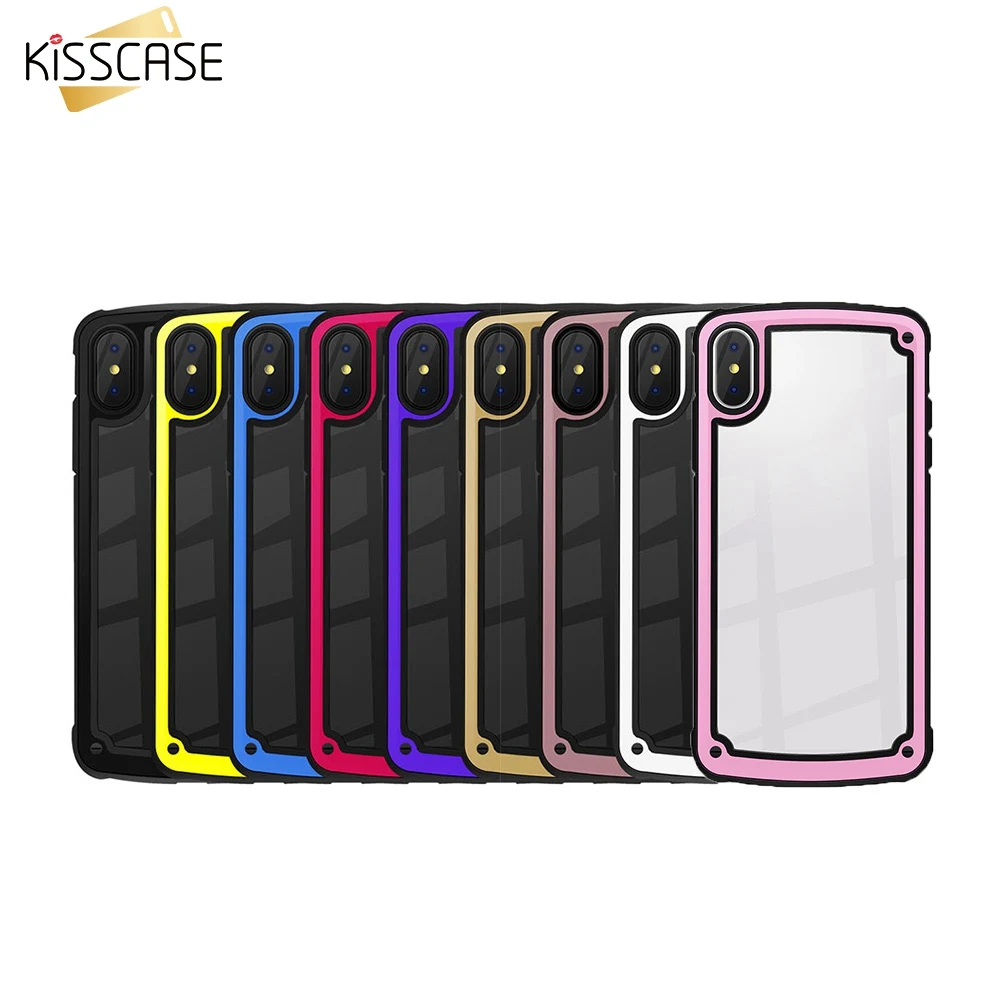Чехол для телефона KISSCASE из прозрачного стекла iPhone 8 7X6 6S Plus ударопрочный жесткий