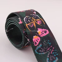 5yards beautiful bufferfly design 250mm polyester cotton webbing ribbon for belt garment bag accessories