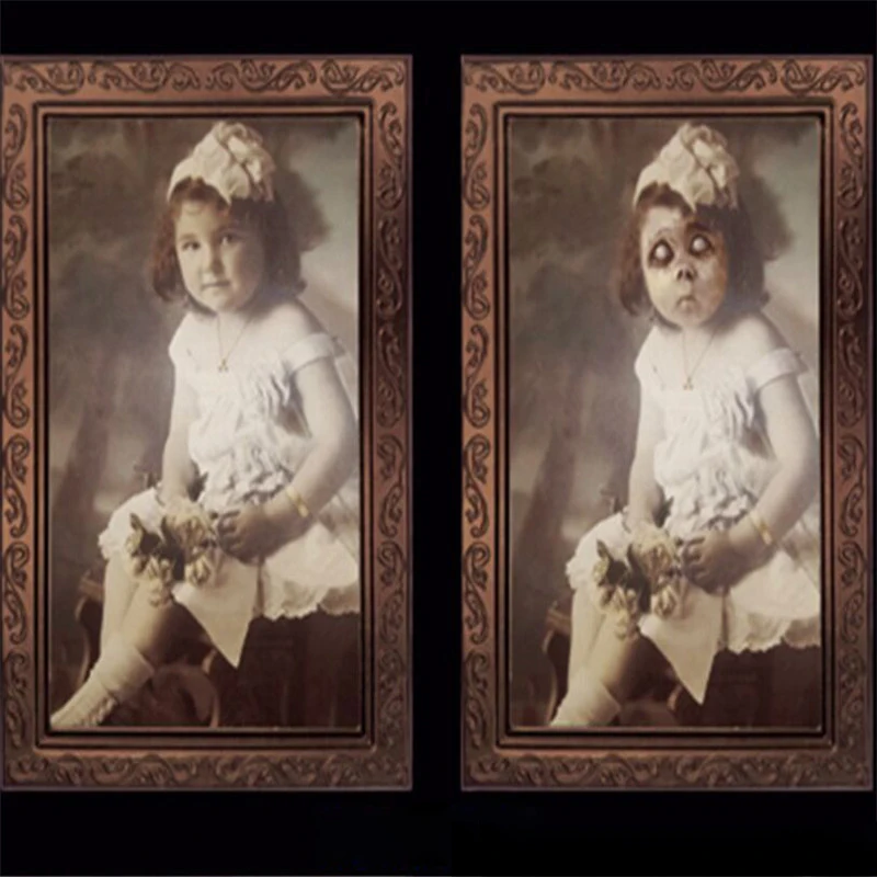 

3D Ghost Photo Frame Horror Pictures Frames Changing Face Ghost Halloween Party Decor Halloween Decoration Props