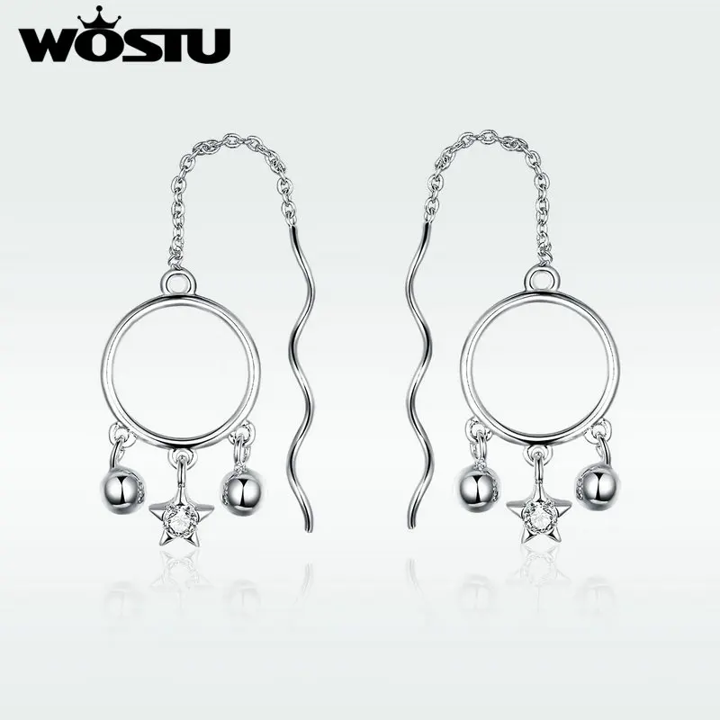 WOSTU 2019 Новая мода Ловец снов Серьги Висячие романтические модные циркониевые