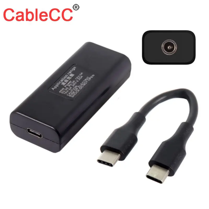 CableCC DC 5 5*2 1 мм Jack Вход для USB C Тип Мощность разъем зарядный кабель 45 Вт ноутбука