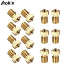 10 шт., Форсунка для экструдера 3D-принтера M6 для V5 V6 0,20,30,40,50,680,81,0 мм, латунная форсунка, Печатная головка для 3D-принтера, детали
