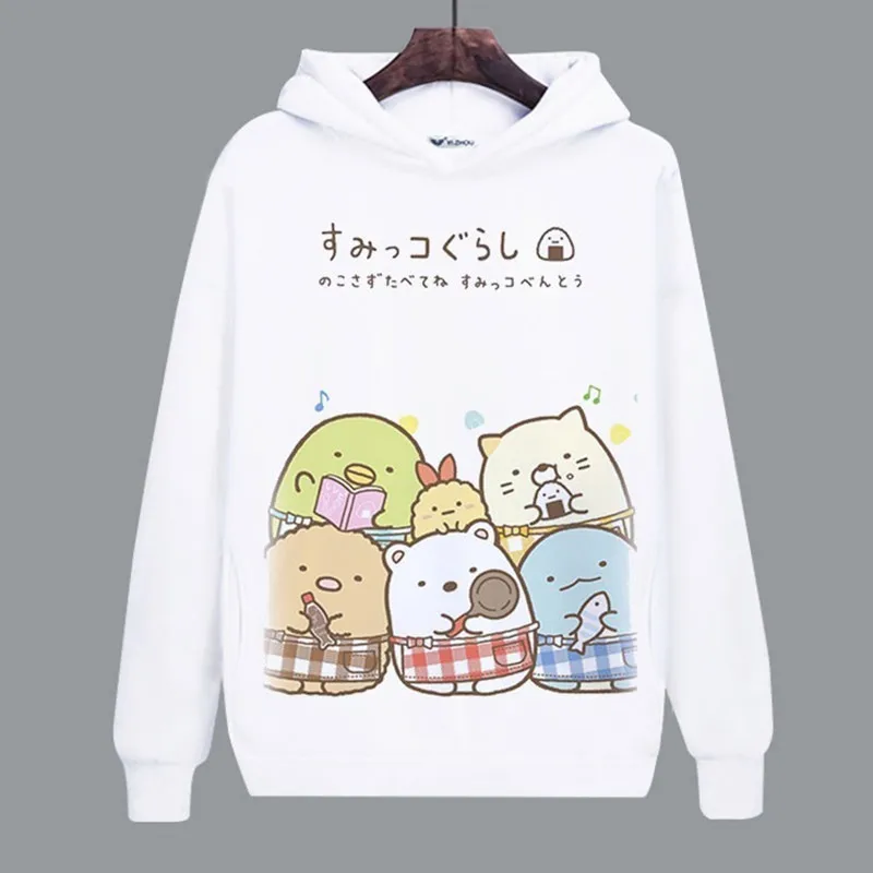 Женская толстовка для игры Sumikko Gurashi медведь Пингвин кошка милое пальто для девочек унисекс толстовки костюмы