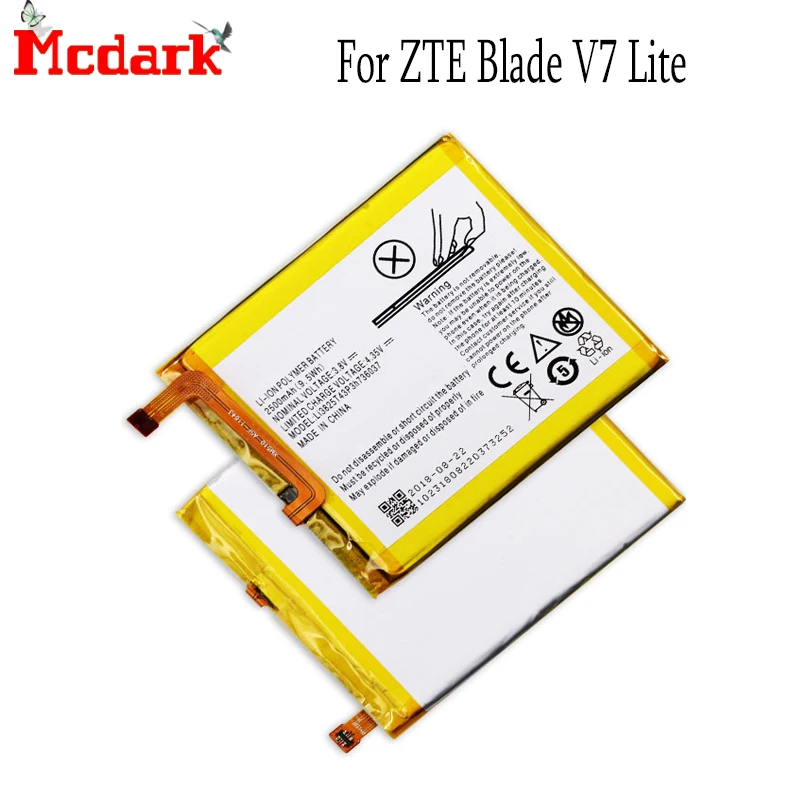 Аккумулятор Li3825T43P3h736037 для ZTE BV0720 Blade A2 V7 Lite батарея на две SIM карты 2500 мАч|battery