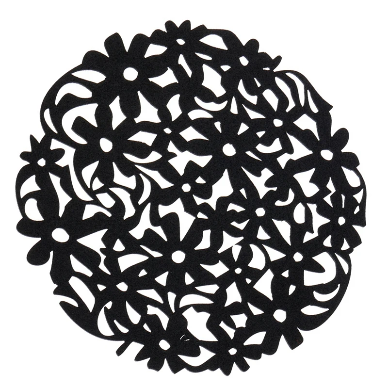 Круглые с цветами лазерной резки фетровые подстилки-салфетки кухонные коврики