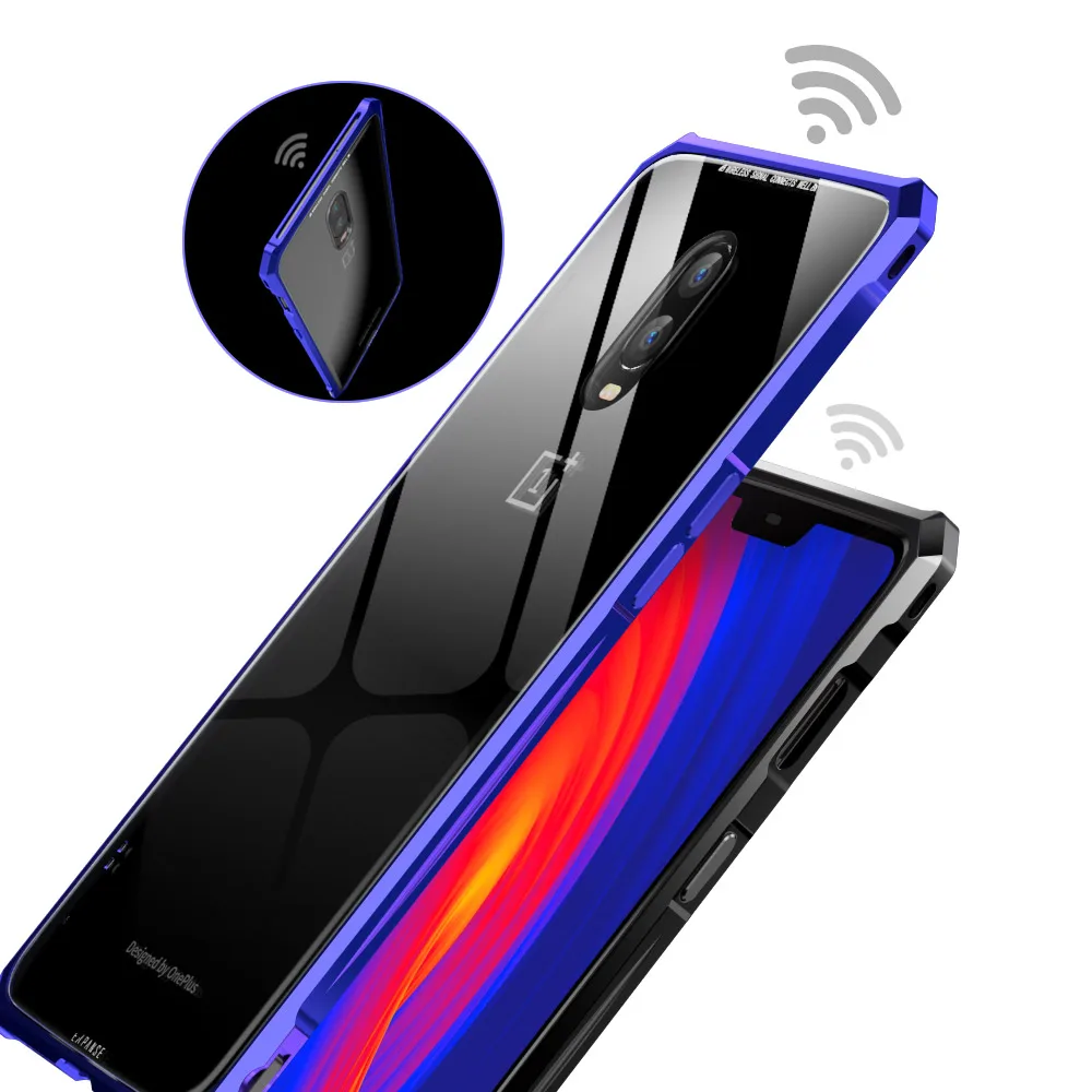 Чехол One Plus 6T Oneplus металлический алюминиевый бампер рамка крышка со стеклянной