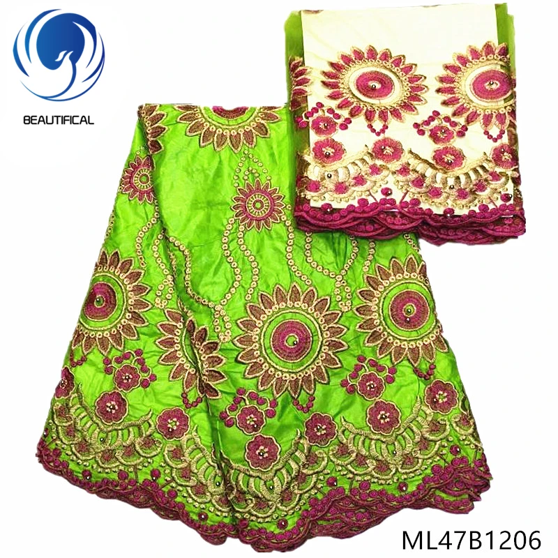 

BEAUTIFICAL african riche fabric 7 yards getzner brocade fabric cotton bazin for dresses ML47B12