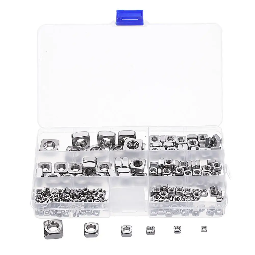 Suleve MXSN5 260 шт. M3/M4/M5/M6/M8/M10 квадратная гайка 304 нержавеющая сталь машина винтовые