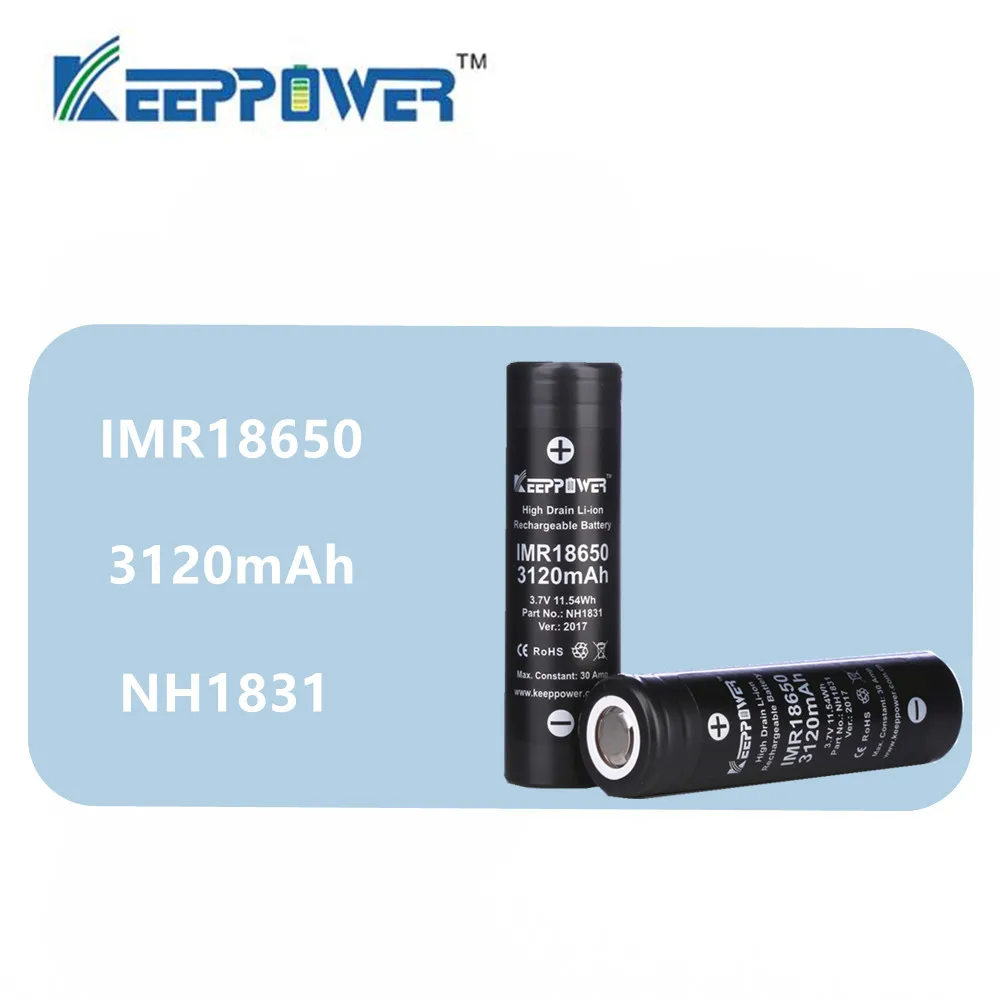 4 шт. оригинальный Keeppower 30A разряд IMR18650 3120 мАч NH1831 литий ионный перезаряжаемый
