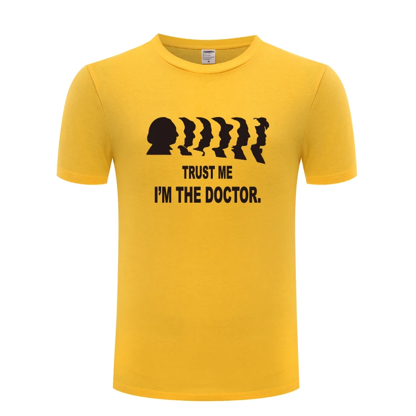 Мужская футболка с круглым вырезом Im The Doctor Who Повседневная хлопковая коротким