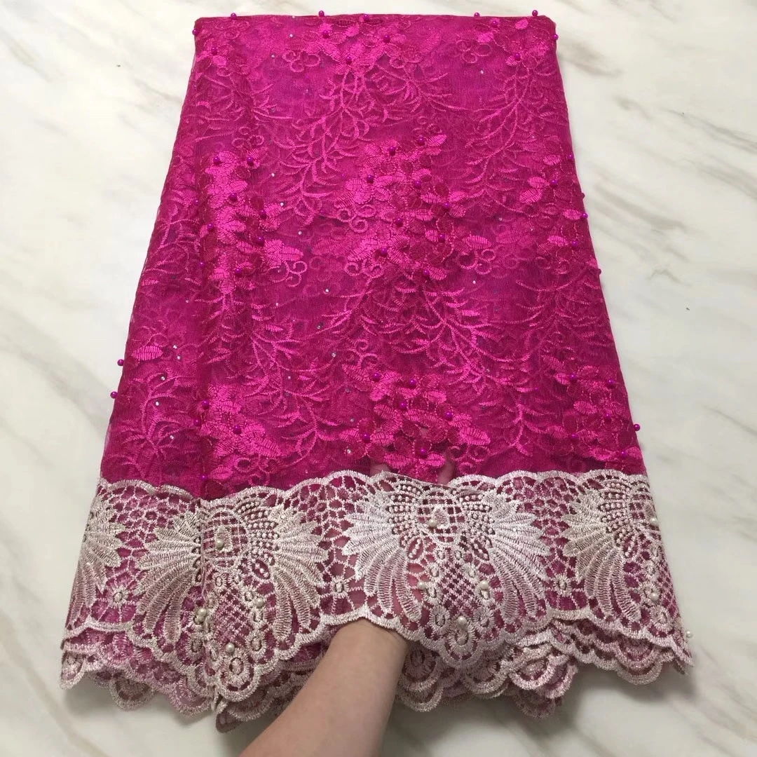 

African lace fabric 2019 high quality lace blue, flower net Nigerian lace PL29131