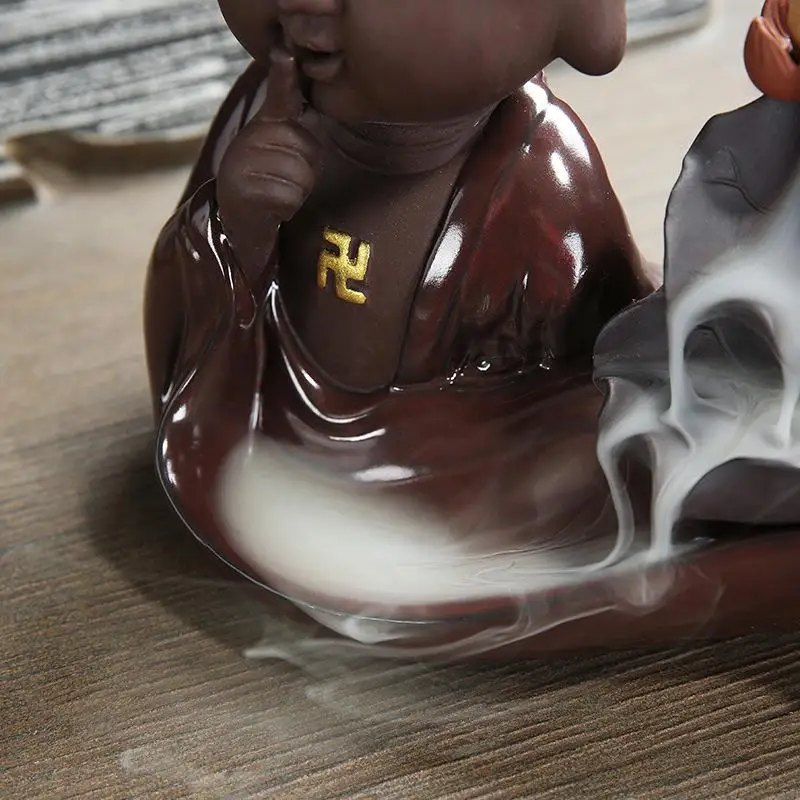 

Buddha Hand Backflow Incense Burner Smoke Waterfall Incense Holder Ceramic Aromatherapy Buddha Censer Decor Buddha Meditation