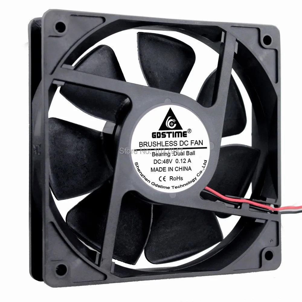 Gdstime 0.1A DC 48V 12 см 120 мм x 25 промышленный вентилятор для вентиляции 2 шт. в партии |
