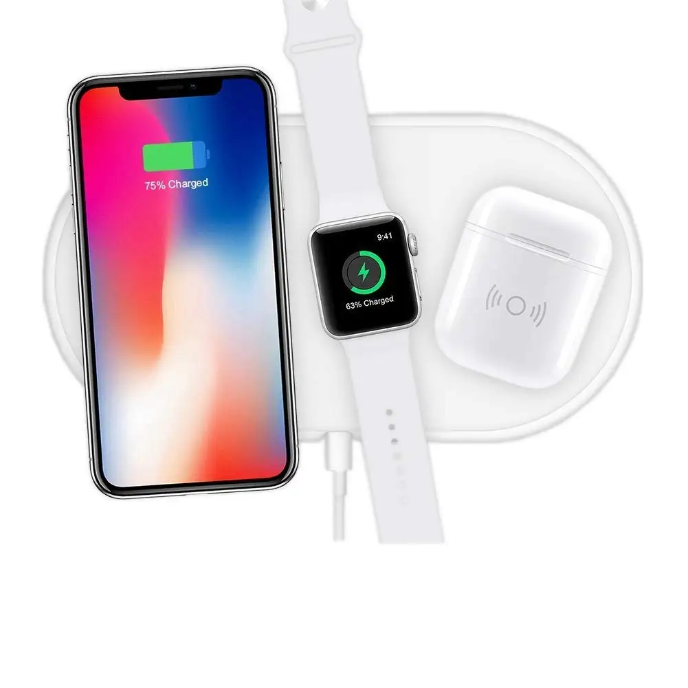 Беспроводное зарядное устройство 3 в 1 Qi для IWatch iPhone Airpods беспроводное IphoneX 8/8Plus/