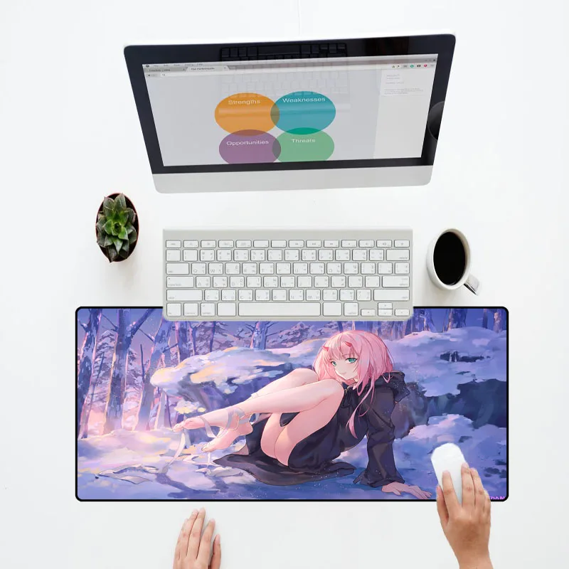 Игровой коврик для мыши XGZ с изображением девушек из аниме Franxx большой Настольный