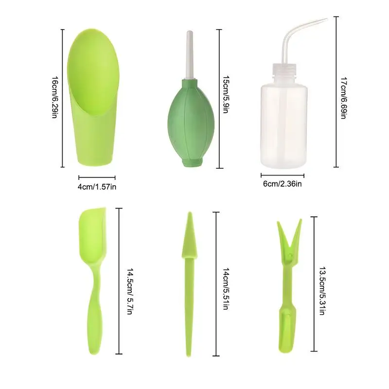 6pcs Plastic Fleshy Planting Set Gift For Gardening Enthusiasts Rugged And Easy To Clean A Good Helper Green Plants | Дом и сад