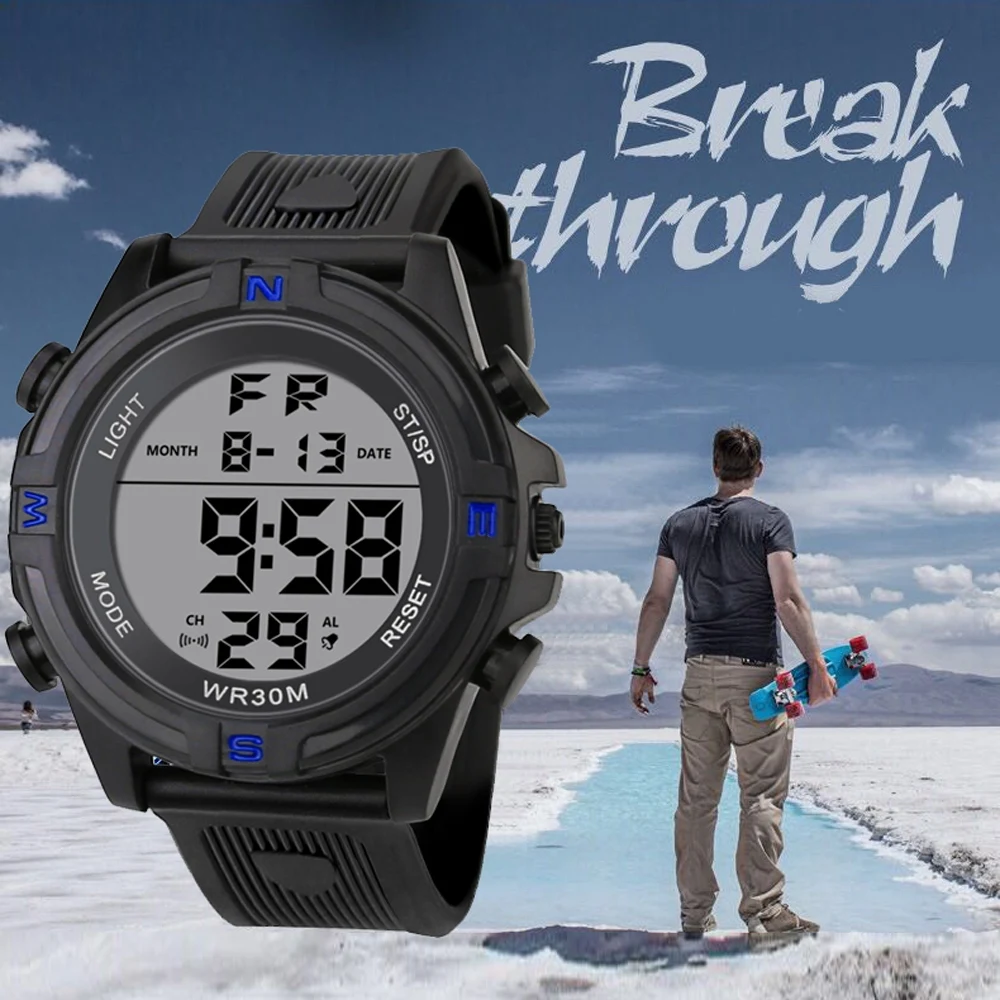 Современные высококачественные электронные спортивные часы повседневные