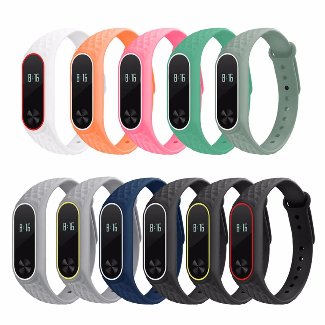 Модный Цветной Мягкий ТПУ ремешок на запястье Браслет замена для Xiaomi Mi Band 2 Смарт