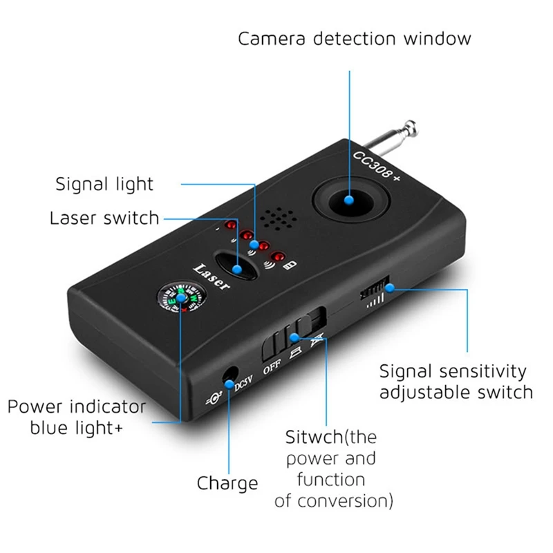 ANGOOD CC308 мини беспроводной анти скрытый сигнал камеры GSM устройство Finder Защита