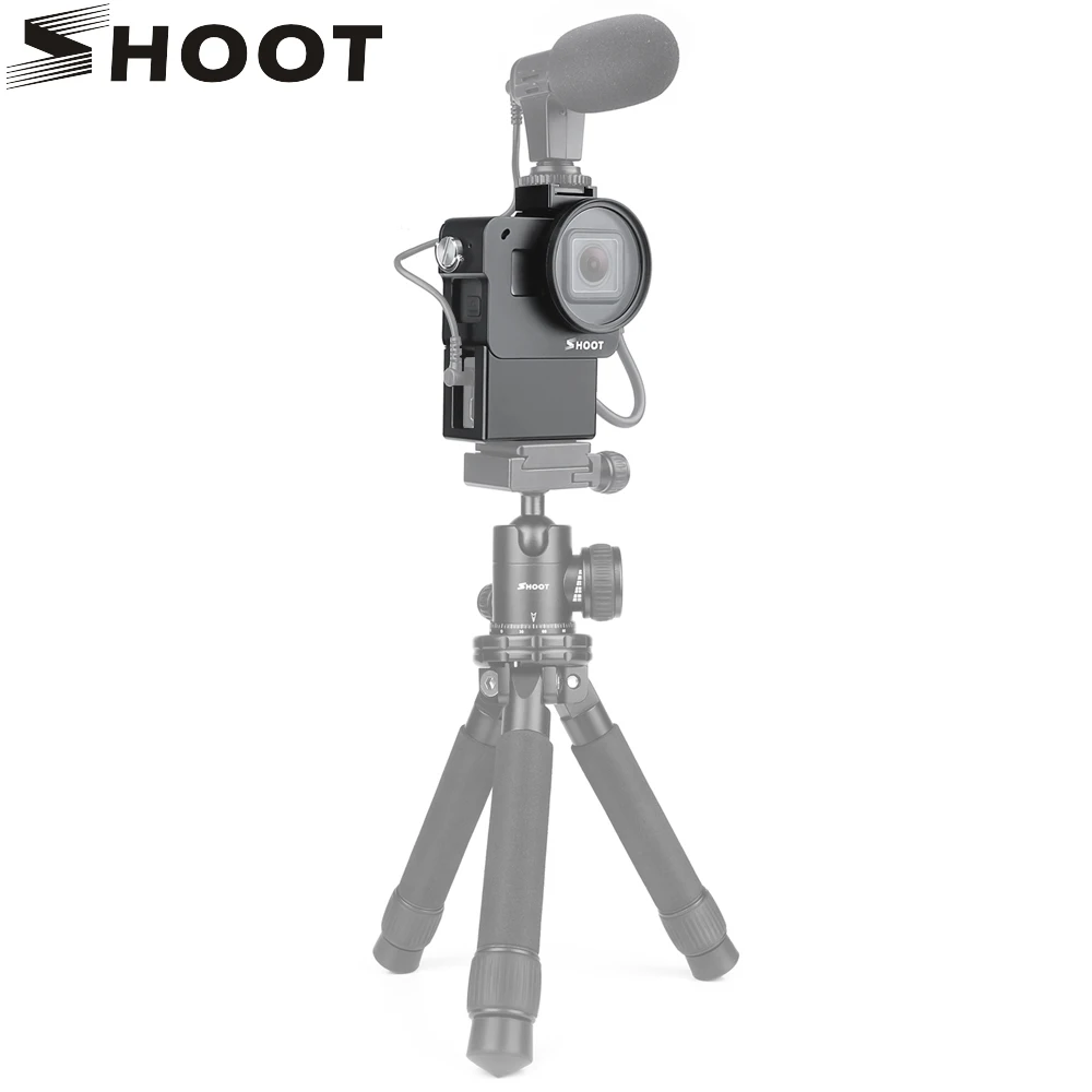 

SHOOT Protective Housing Case Vlogging Frame Cage Mount for Gopro Hero 7 6 5 Black Vlog Case Cage Cold Shoe Mount for Microphone