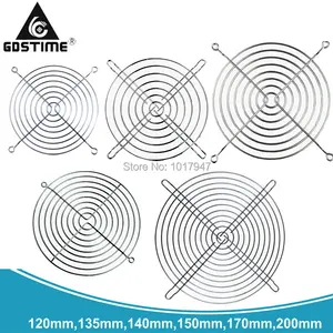 1 шт. Gdstime 20 см 200 мм вентилятор ПК чехол Сетка хромированный для защиты пальцев решетка 120 мм 135 мм 140 мм 150 мм 170 мм