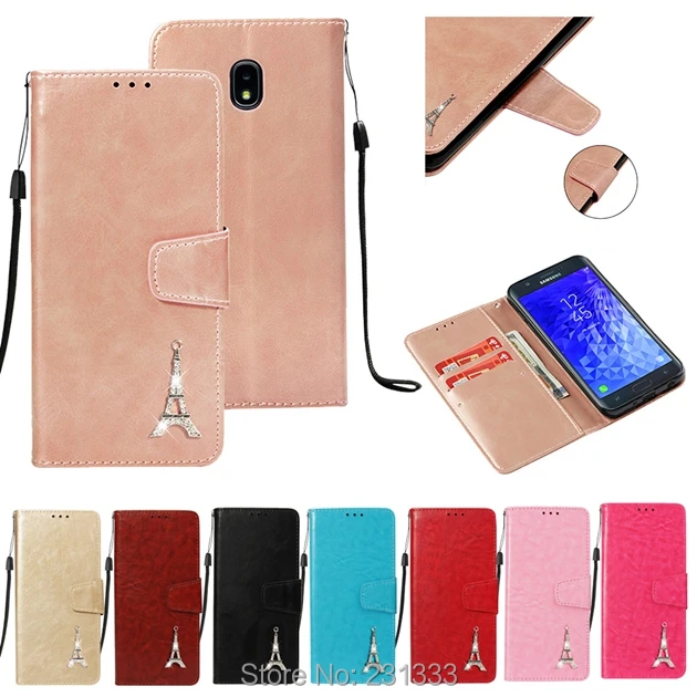 C ku для Samsung Galaxy J4 Plus J6 A7 2018 J8 J7 J3 A6 NOTE 9 кожаный чехол кошелек с бриллиантами и