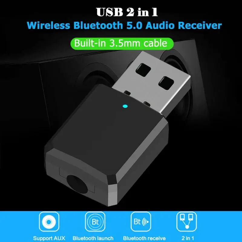 USB Bluetooth 5 0 адаптер кабель 2in беспроводной музыкальный аудио приемник передатчик
