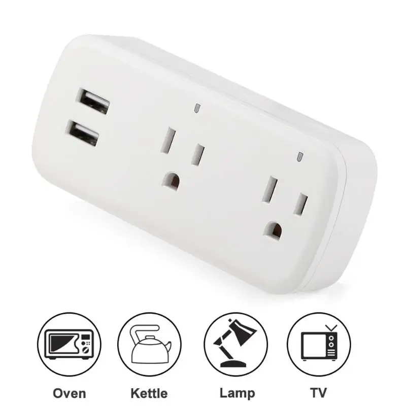 WiFi Smart USB переключатель питания синхронизация голосового управления 2 порта